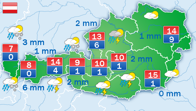 Weersverwachting voor vandaag Weersverwachting voor vandaag